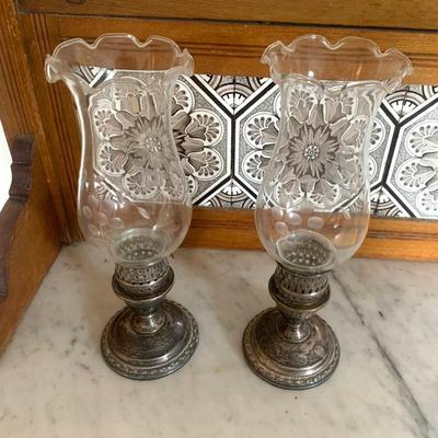 Sale Photo Thumbnail #85: Sterling base candlesticks