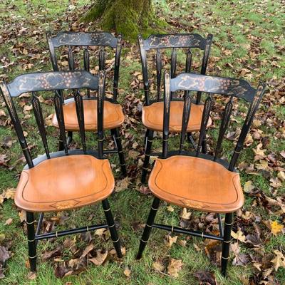 Sale Photo Thumbnail #20: Set/4 Hitchcock side chairs
