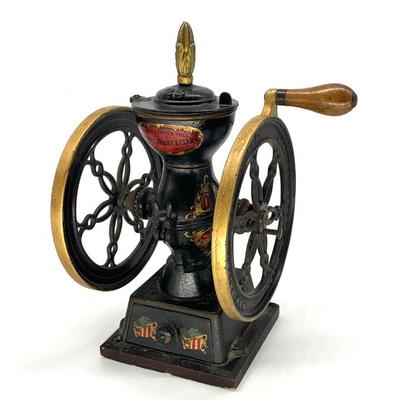 Sale Photo Thumbnail #5: L, F. & Clark coffee mill, no. 20, original paint decoration. Ht. 16 1/2”