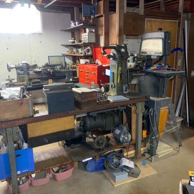 Sale Photo Thumbnail #59: Pratt & Whitney 3C milling machine w/ bench and accessories