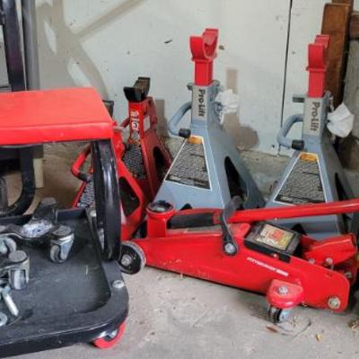 Sale Photo Thumbnail #214: Jack Stands, Jack and mechanics seat