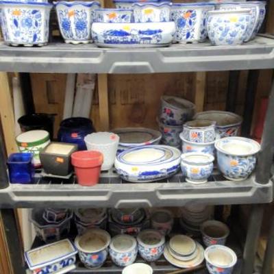 Sale Photo Thumbnail #133: Ceramic Blue and white Flower Pots
