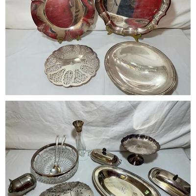 15pc Silver plate Lot Plus Flatware Oneida 