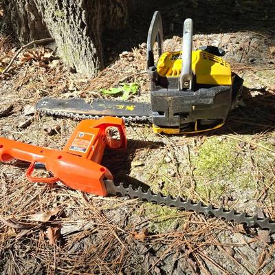 Eager Beaver Chainsaw &  Black & Decker Hedge Trimmer 