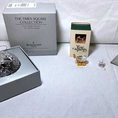 Waterford Crystal Ornament & 3 Crystal Figurines