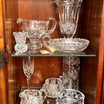 17pcs Of Cut Glass Crystal