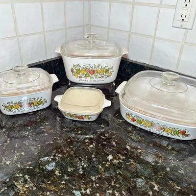 Vintage Corningware “Spice Of Life” 4 Piece Collection