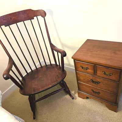 Vintage Rocking Chair & End Table Dresser