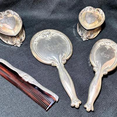 Sterling Silver Ladies Vanity Set