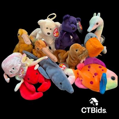 CV532 - Vintage TY Beanie Babies, Ocean/water Group #2