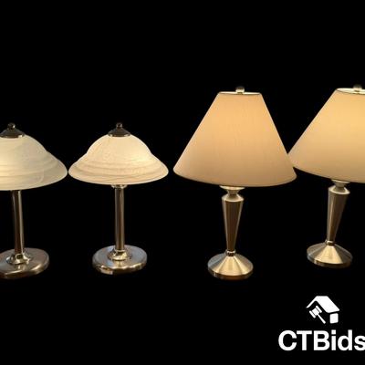 CV166 - Brushed Nickel Lamps - 4 Table and 2 Floor