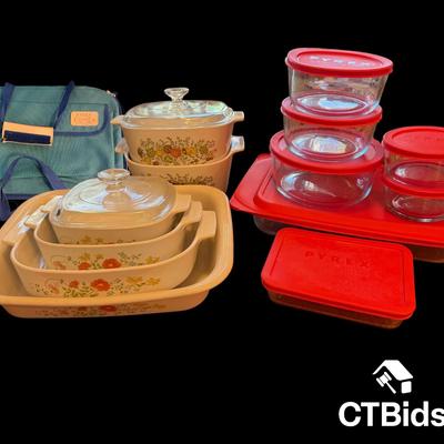 CV176 - 14 Pyrex & Corning Ware Containers with Lids