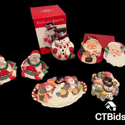 CV109 - 8 Fitz & Floyd Holiday Cookie Jars and Plates