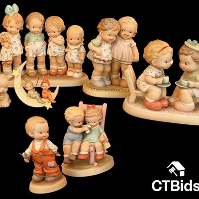 CV141 -  Signed Enesco, Memories of Yesterday, Lucie Atwell Collection - 7 Figurines