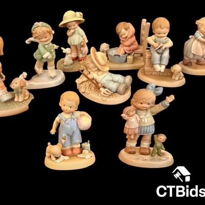 CV139 - Limited Edition - Enesco, Memories of Yesterday, Lucie Atwell Collection - 9 Figurines