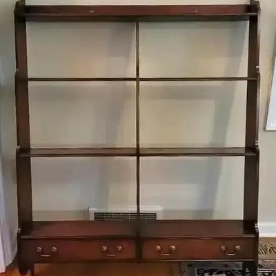 Mahogany Hanging Whatnot Shelf with Drawers