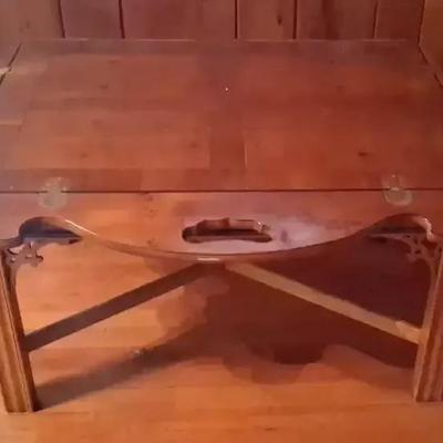 Baker Furniture Wooden Coffee Table with Drop-Leaf Sides