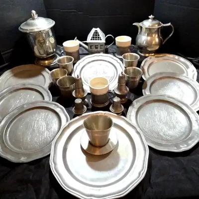 Vintage Pewter Dining & Serveware Collection Featuring Woodbury Pewterers