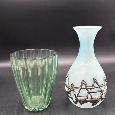 2 Art Glass Vases