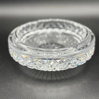 Vintage Cut Crystal Large Heavy Cigar Ashtray