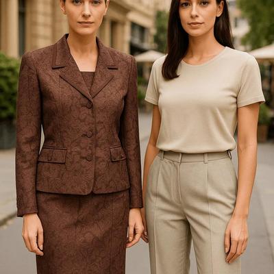 Elegance with Escada; Blazer with skirt and pant (size 40); 3 pieces