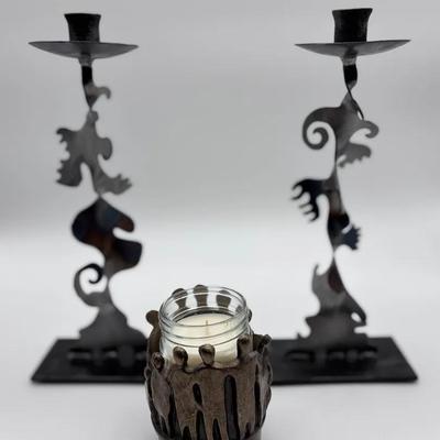 (2) Welded Candle Holders - By Zach '97 - Art Sculpture
Pewter People Circle Candleholder