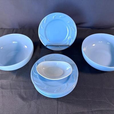 Blue Mixed Stoneware Serving Set