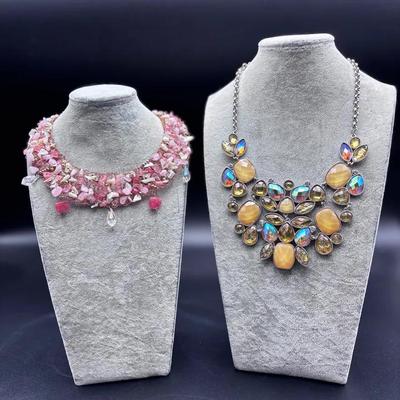 2 Necklaces - 1 Choker / 1 Jeweled, Both High End Costume Jewelry
