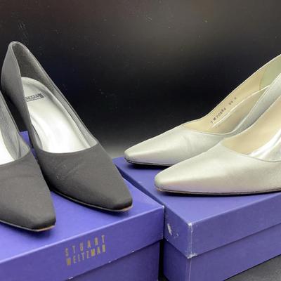 Stuart Weitzman Shoes 1 Pair Black 8.5 N / 1 Pair Silver 8.5 B