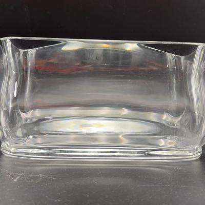 Baccarat of France Lead Crystal Rectangle Vase Signed (See Description for Condition)
