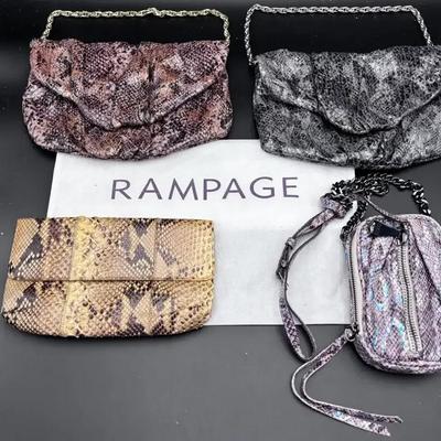 4 Clutch Purses - (2) Rampage w/ Dust Cover, (1) Mandolin, (1) Amy Kastenberg