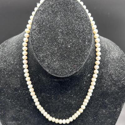Pearl Necklace With Sterling Silver Clasp (see description)