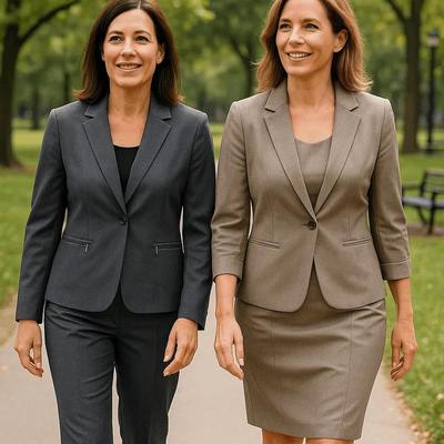 Calvin Klein (2) 2 piece suit; One with Dress and One with slacks.