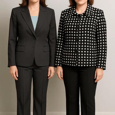 Classic: Mix, Match, Have fun;  (2) pant suits, (3) Jackets and (1) Blouse; 8 pieces