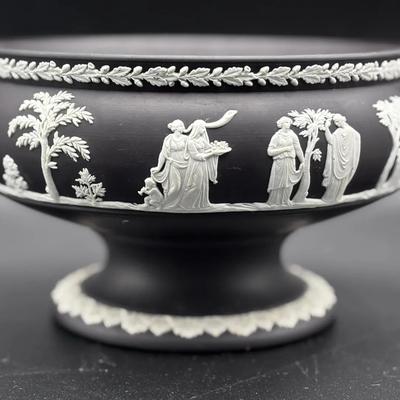 Vintage Wedgewood Jasperware Centerpiece Bowl - Imperial Black