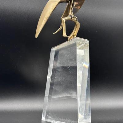 Loet Vanderveen Bronze “Bird of Prey” (“Loet c 1/300” Etched on Lucite Base