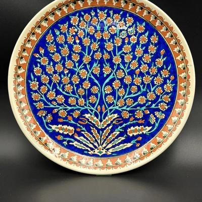 Vintage Kutahya Hand Painted Turkish Iznik Ceramic Plate