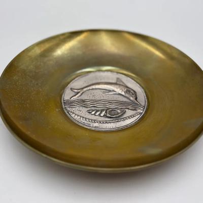 Lalaounis Dolphin Dish - Sterling/Brass Gilt Plate
