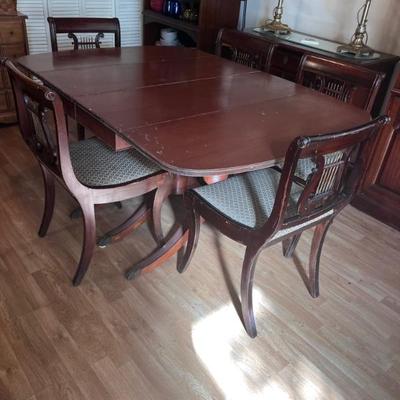 Lyre harp chairs and dining table