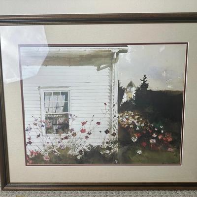 Framed Andrew Wyeth Print – Around The Corner – 35” x 28.75” 
