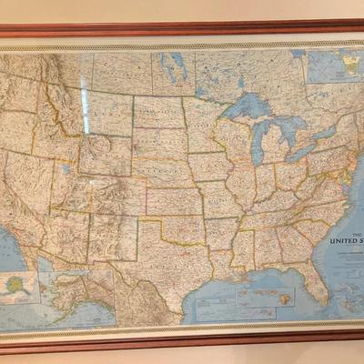 Framed map of the United States
