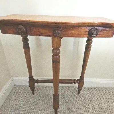 Oak Stained Half Moon Table