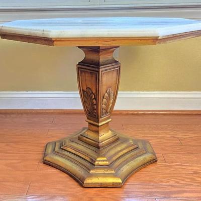 HEIRLOOM WEIMAN Marble top Pedestal Table