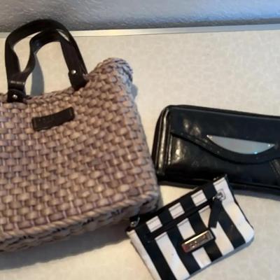Kenneth Cole Collection 3 Bags - Wallet, Coin Purse And Small Beach Tote