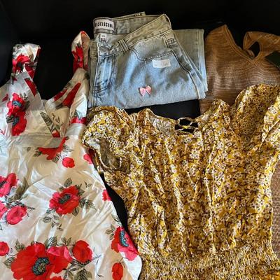 Women’s XS - Disclosure Pink Bow Jeans, Wild Fable & Romy Dresses