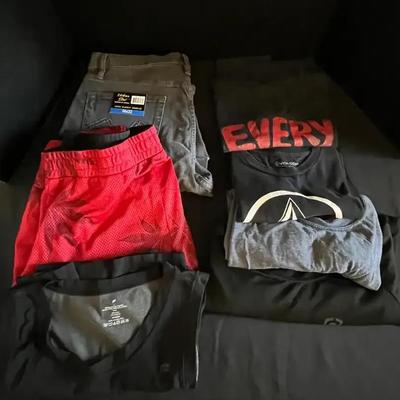 Men’s Large - HUF Red Shorts, NWT Urban Star Black Jeans, Fabletics Tank + more