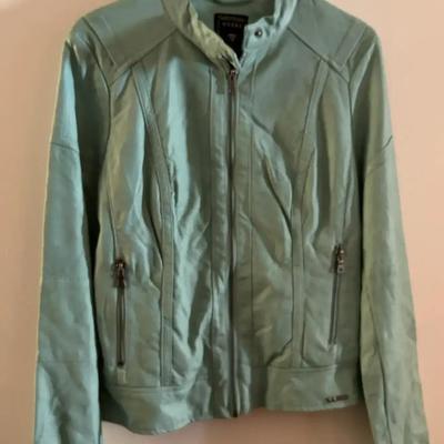 Women’s Green Guess Leather Jacket - Size M