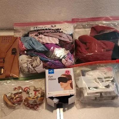 Mixed Lot - Home and Health Items - Headbands, Cardinal NFL Football Gloves, Eye Pillow, Suspenders 