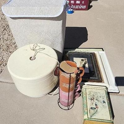 Laundry Hamper, Picture Frames, Mugs, Food Dehydrator 