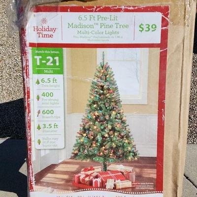 6.5 Ft Pre-Lit Christmas Tree, Multi-Color Lights